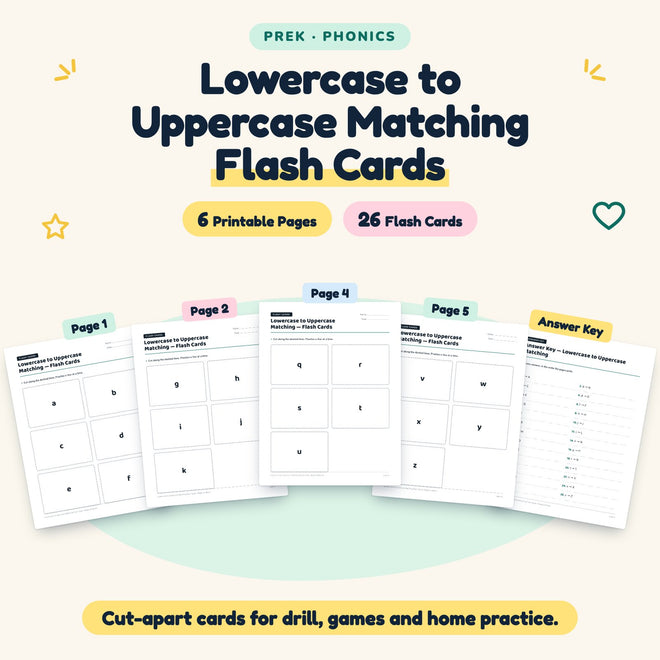 26 Lowercase to Uppercase Matching Flash Cards — cover