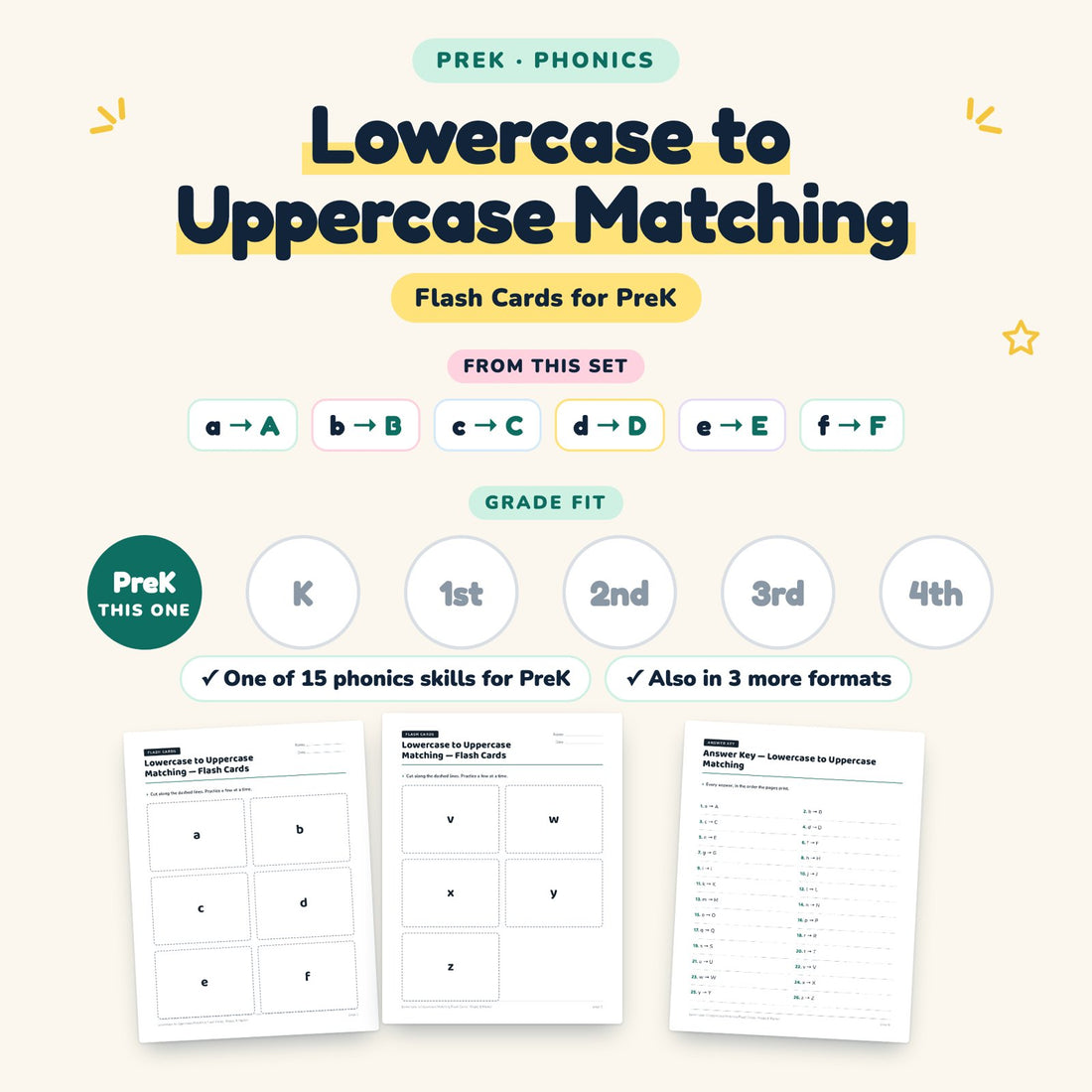 Lowercase to Uppercase Matching: skill and grade fit
