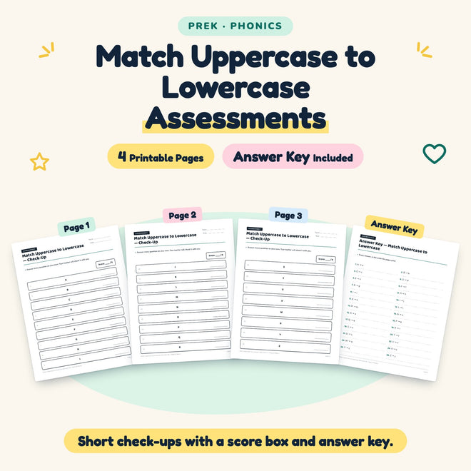 4 Match Uppercase to Lowercase Assessments — cover