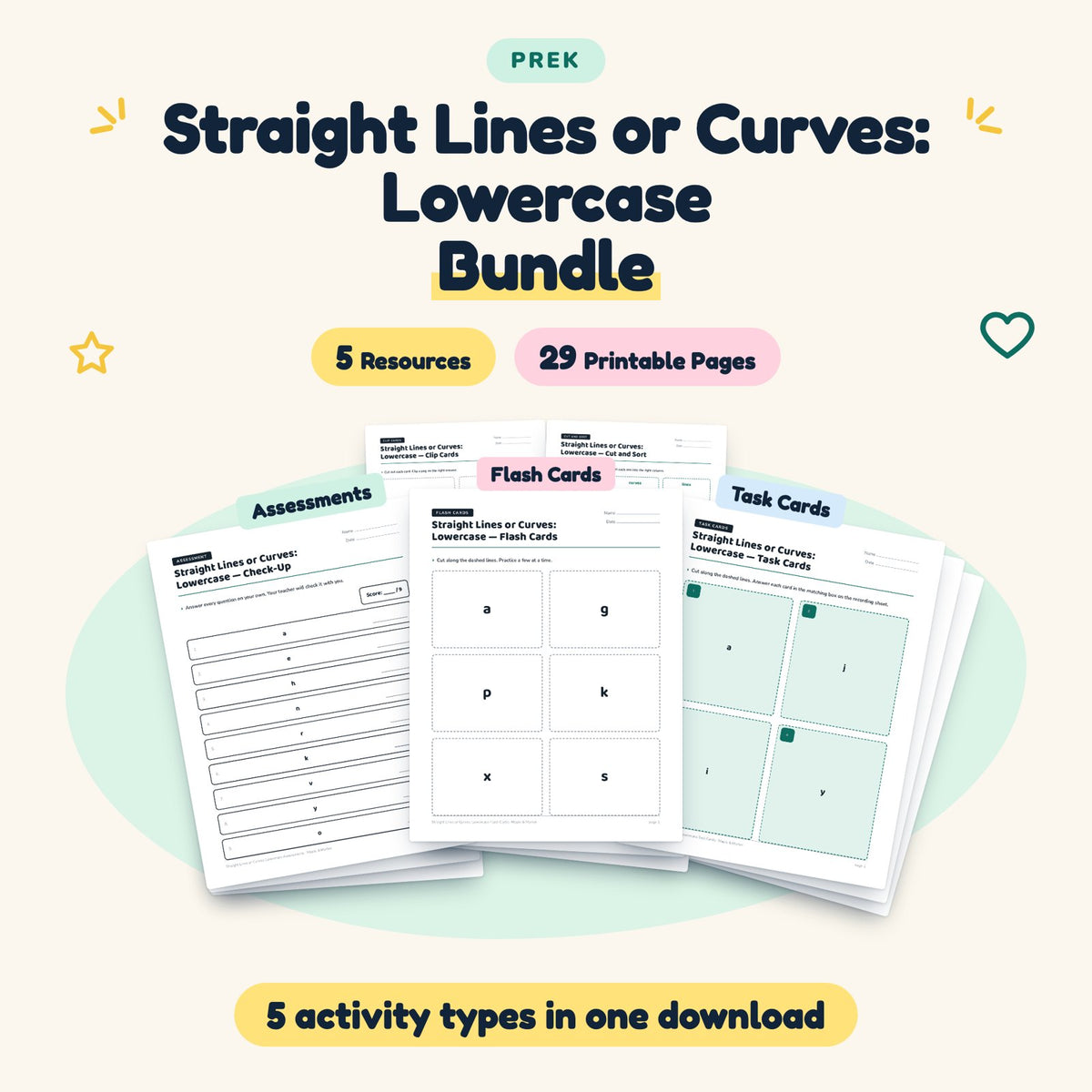 29 Page Straight Lines or Curves: Lowercase Bundle — cover