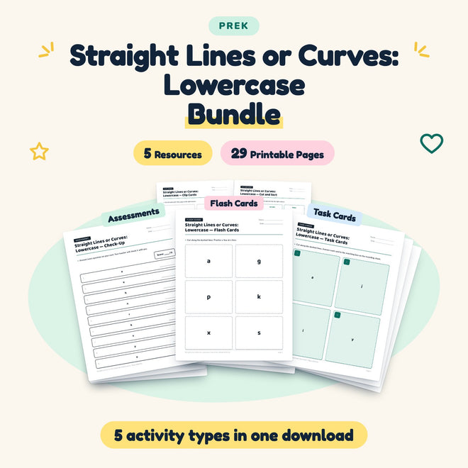29 Page Straight Lines or Curves: Lowercase Bundle — cover