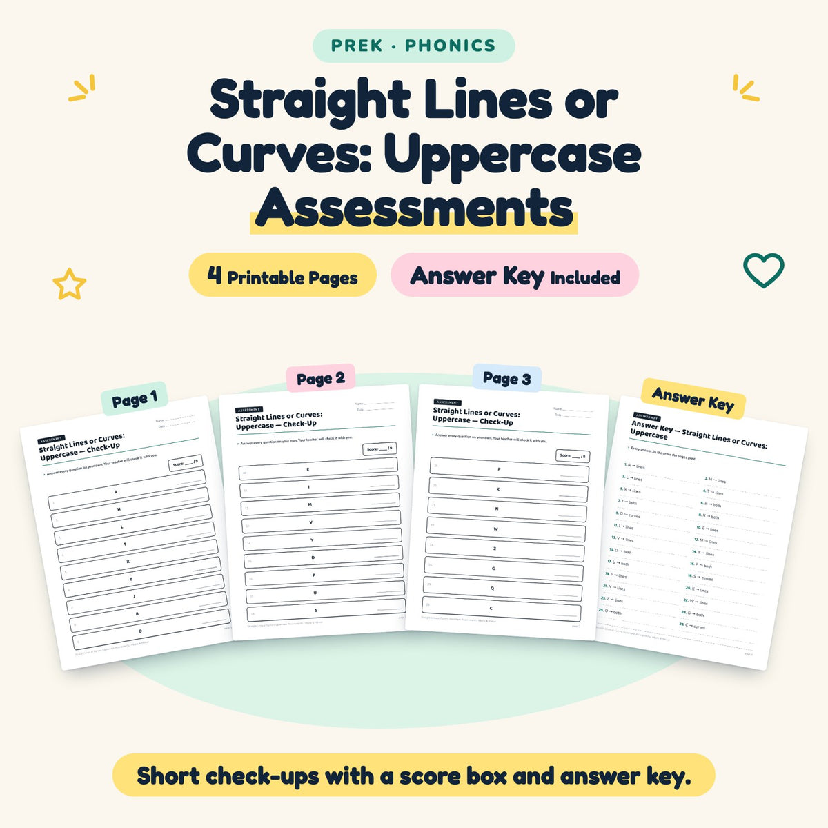 4 Straight Lines or Curves: Uppercase Assessments — cover