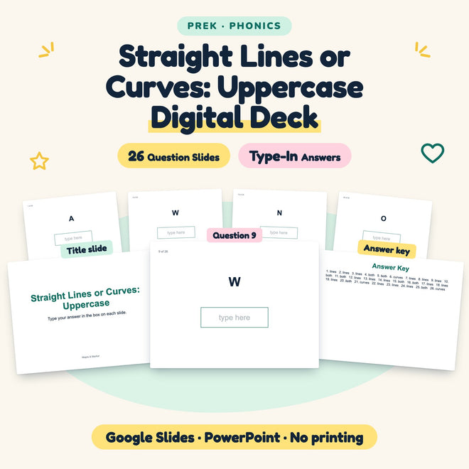 26 Question Straight Lines or Curves: Uppercase Digital Deck — cover