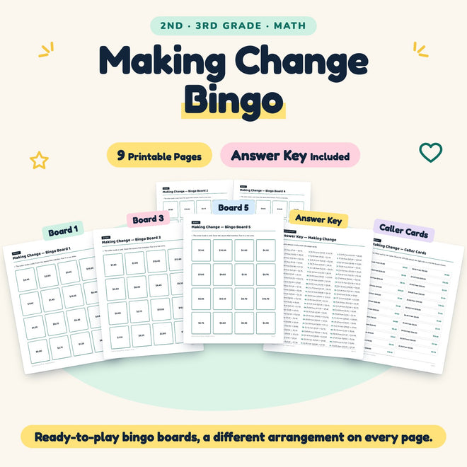 9 Making Change Bingo — cover
