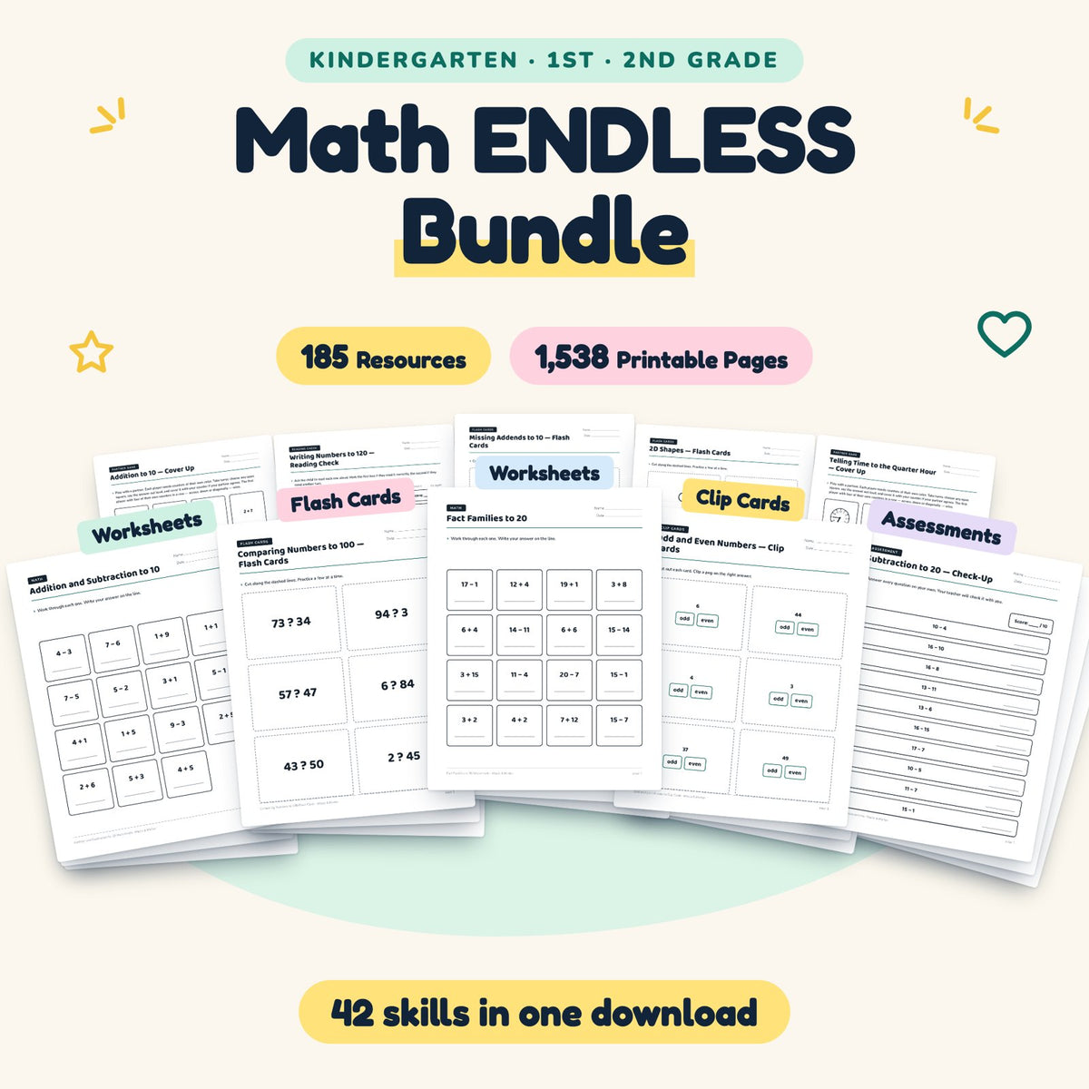 Math ENDLESS BUNDLE | 1st Grade (1,538 Pages) — cover
