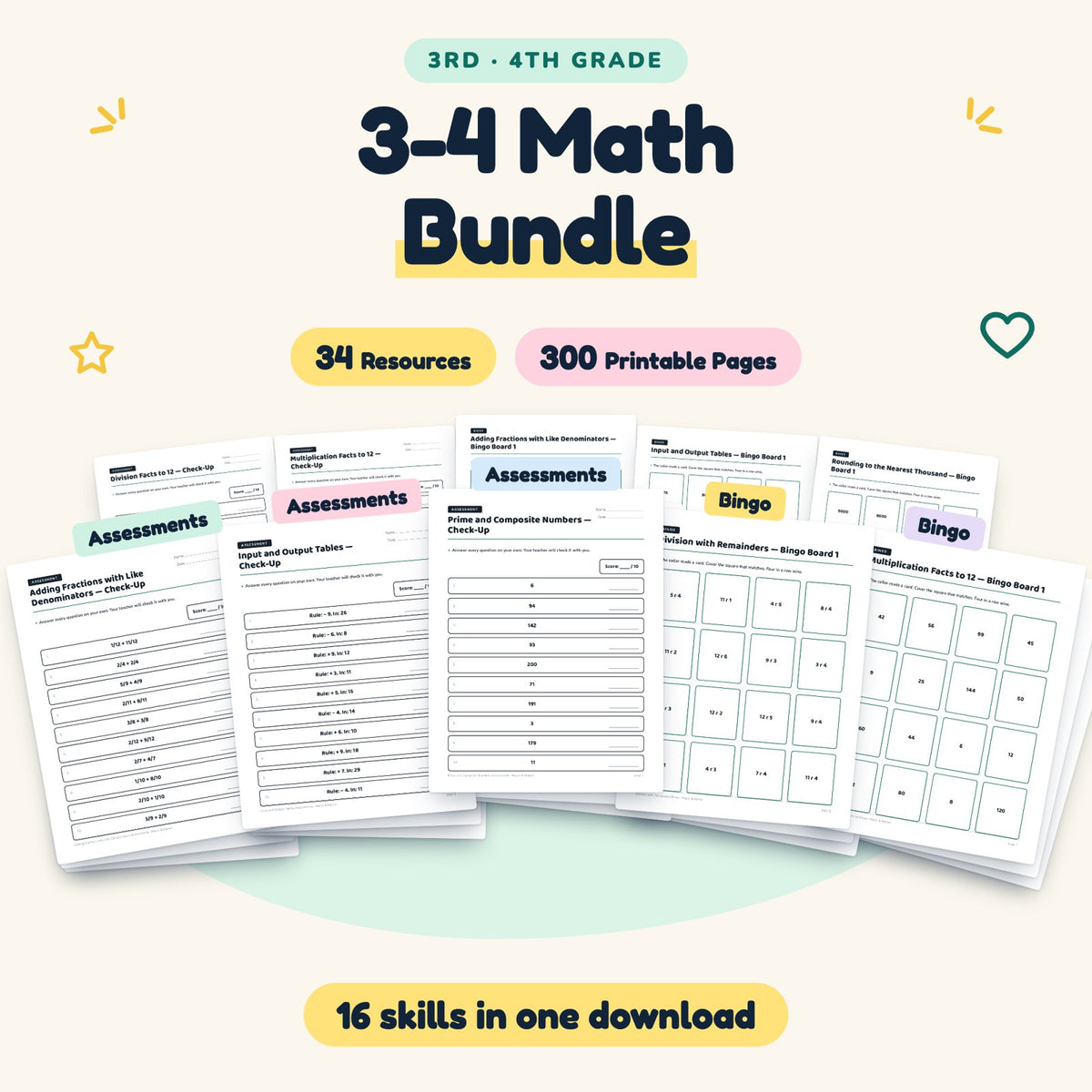 300 Page 3-4 Math Bundle — cover
