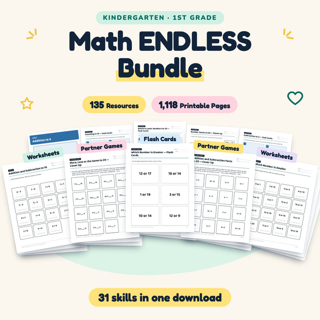 Math ENDLESS BUNDLE | Kindergarten (1,118 Pages) — cover