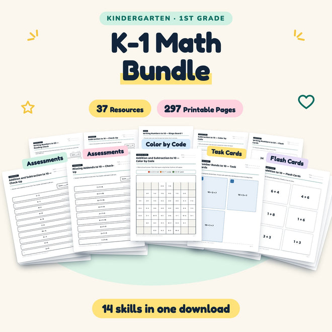 300 Page K-1 Math Bundle — cover