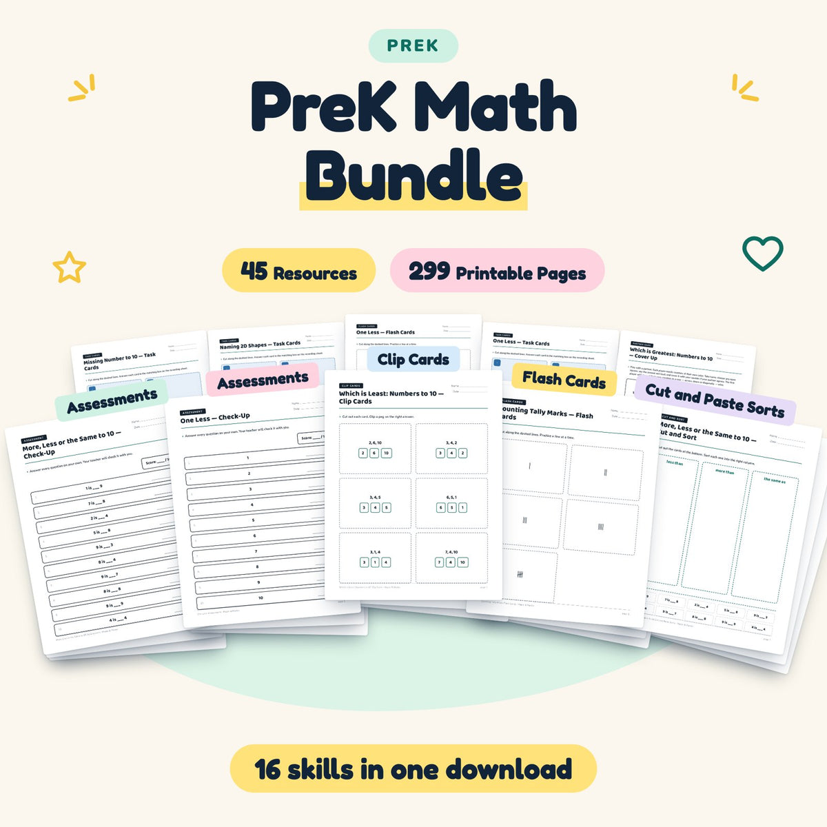 298 Page PreK Math Bundle — cover