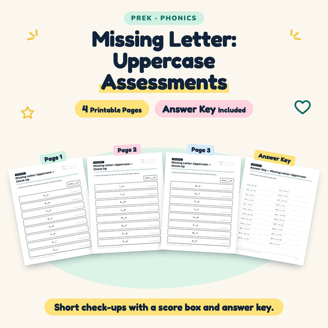 4 Missing Letter: Uppercase Assessments — cover