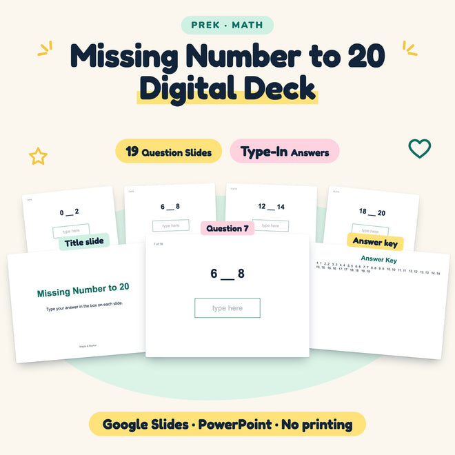 19 Question Missing Number to 20 Digital Deck — cover
