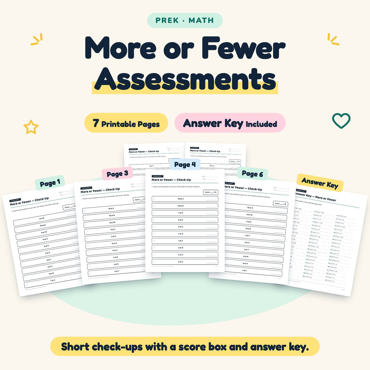 7 More or Fewer Assessments — cover