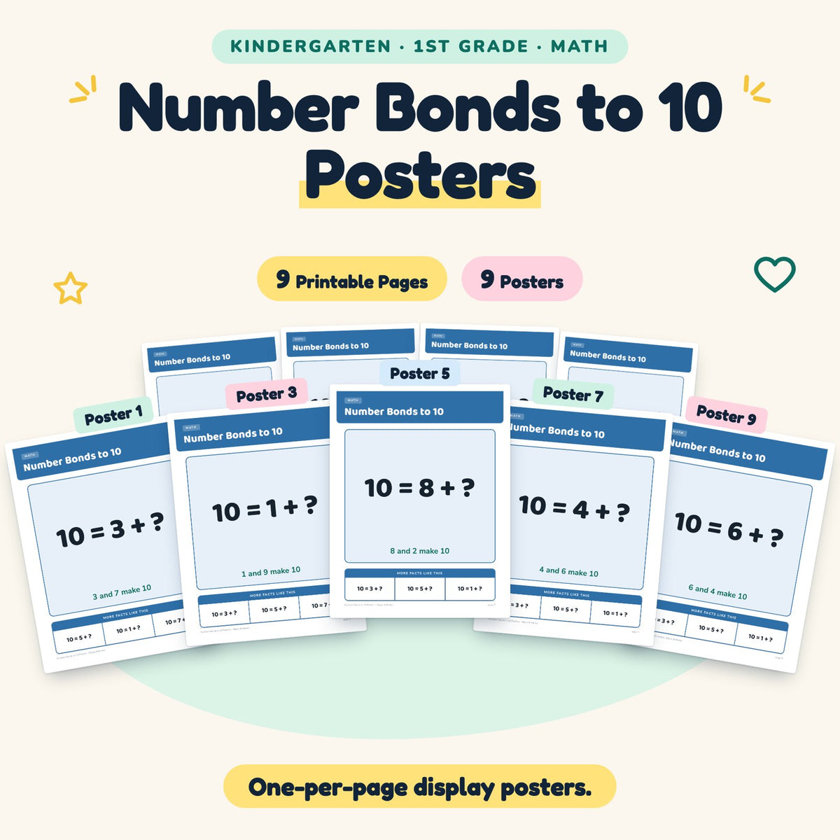 9 Number Bonds to 10 Posters — cover
