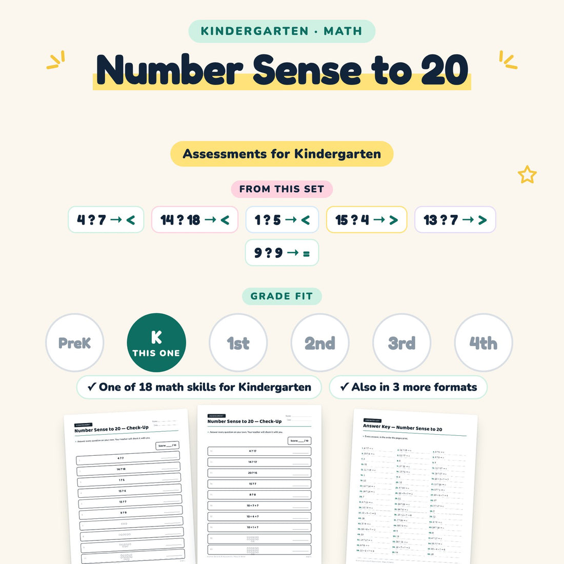 Number Sense to 20: skill and grade fit