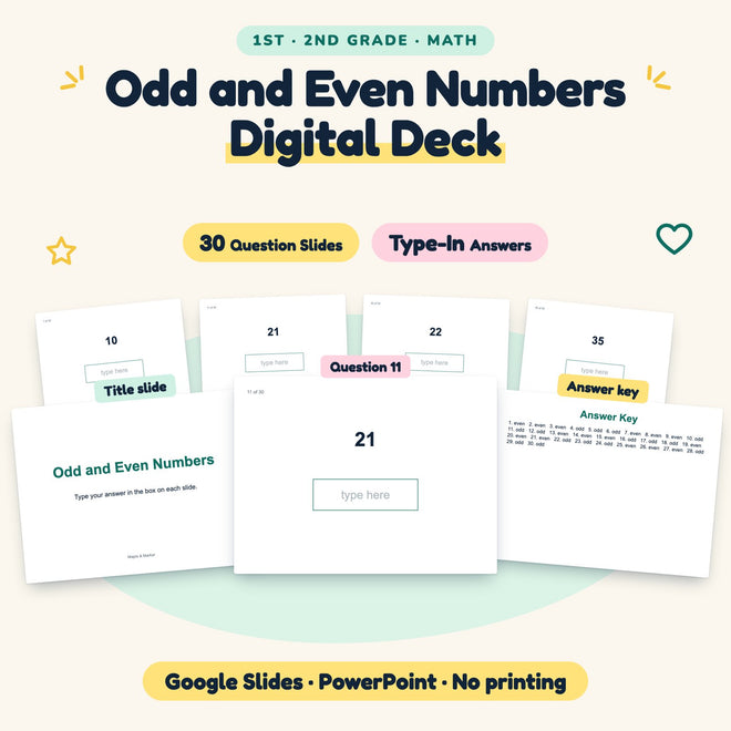 Odd and Even Numbers Digital Activity | 1st–2nd Grade — cover