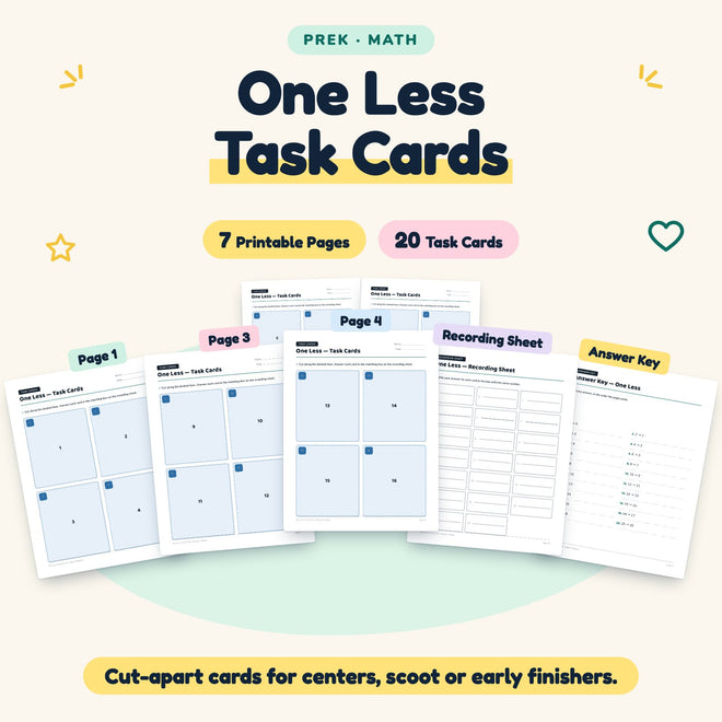20 One Less Task Cards — cover