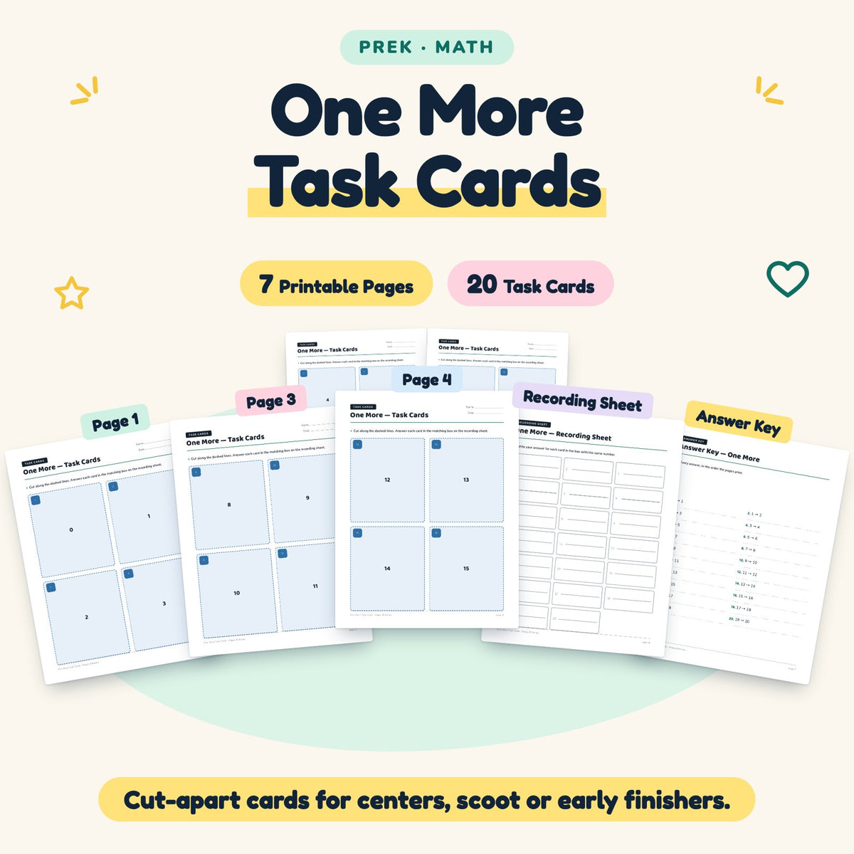 20 One More Task Cards — cover