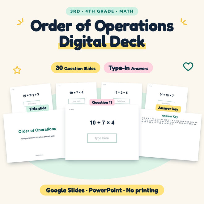 30 Question Order of Operations Digital Deck — cover