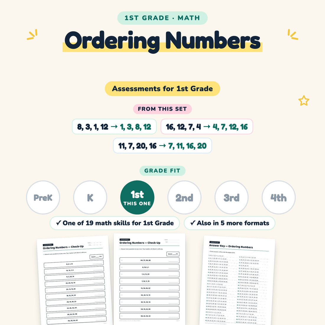 Ordering Numbers: skill and grade fit