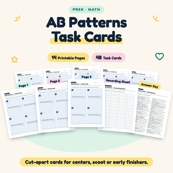 48 AB Patterns Task Cards — cover