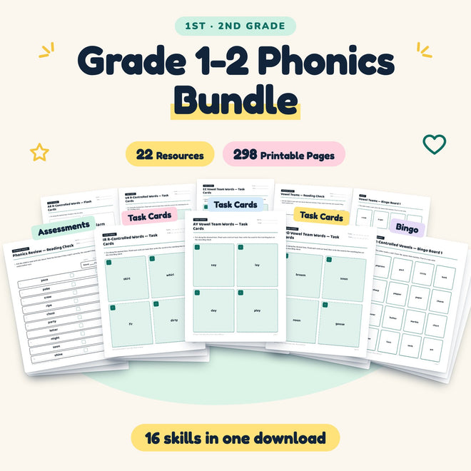 1st–2nd Grade Phonics Worksheets MEGA BUNDLE (34 Resources) — cover
