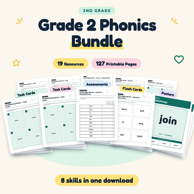 127 Page Grade 2 Phonics Bundle — cover