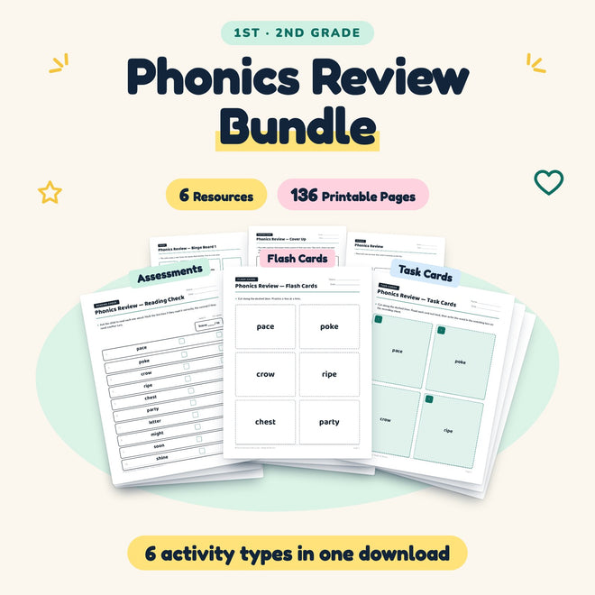 Phonics Review Bundle | 1st–2nd Grade (6 Resources) — cover