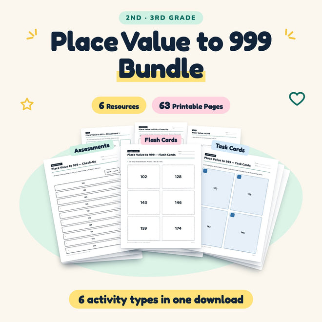 Place Value to 999 Bundle | 2nd–3rd Grade Math (6 Resources) — cover