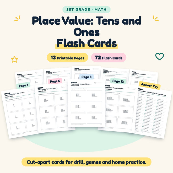Place Value Flash Cards | 1st Grade Math (60 Cards) — cover