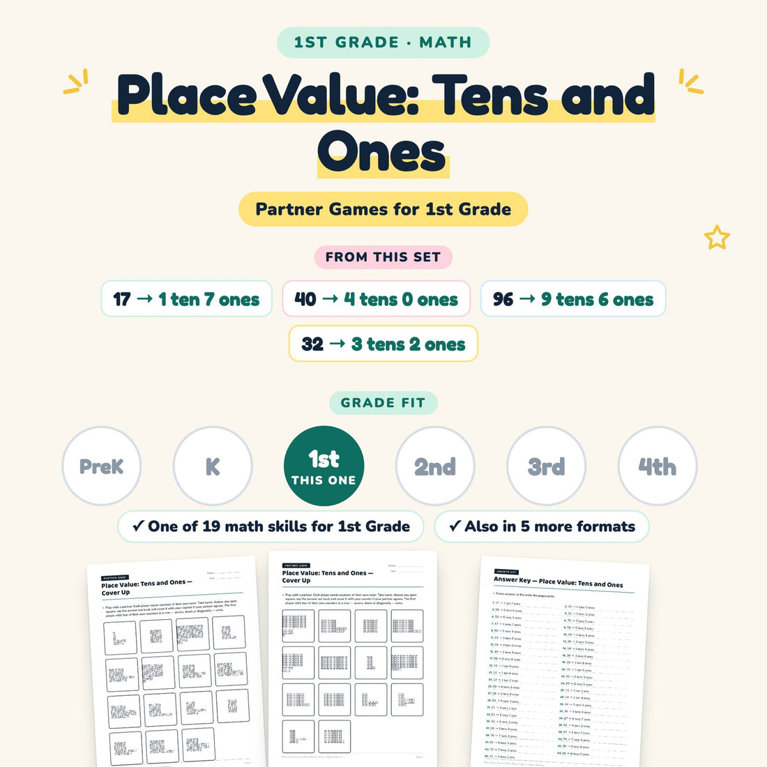 Place Value: Tens and Ones: skill and grade fit