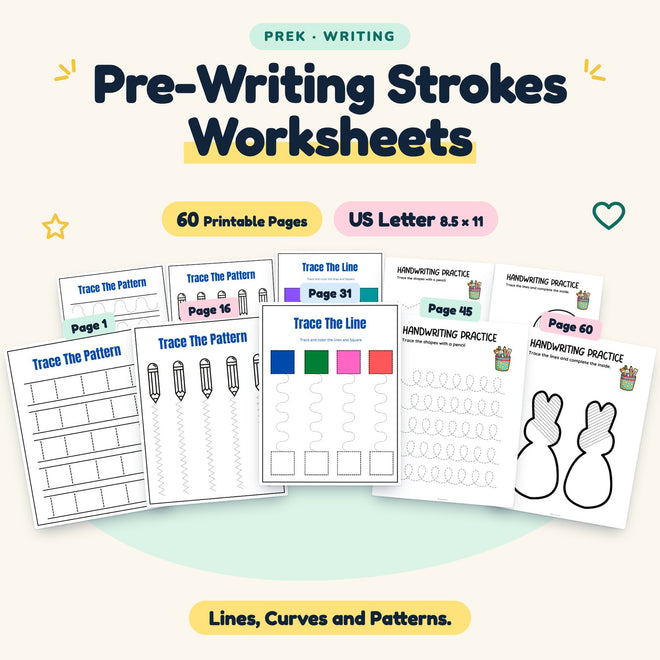 Pre-Writing Strokes Worksheets — cover
