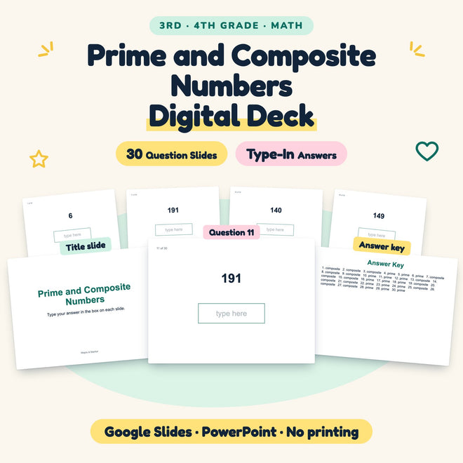 30 Question Prime and Composite Numbers Digital Deck — cover