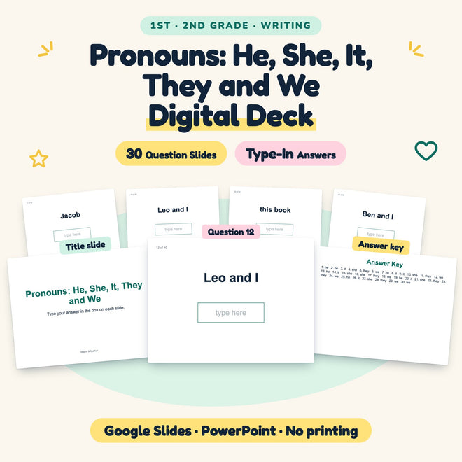 Pronouns Digital Activity | Google Slides, 1st–2nd Grade — cover