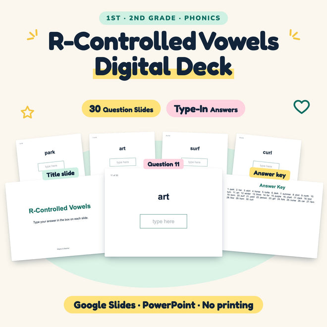 30 Question R-Controlled Vowels Digital Deck — cover