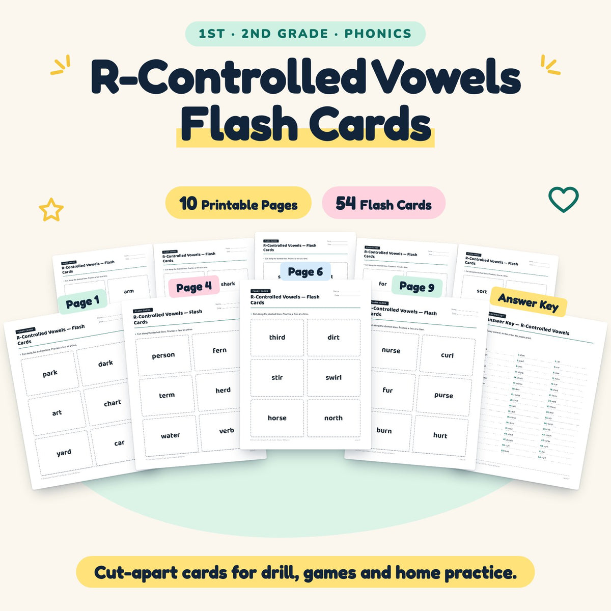 54 R-Controlled Vowels Flash Cards — cover