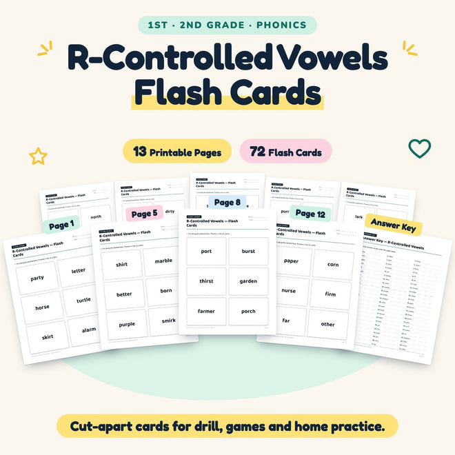 R-Controlled Vowels Flash Cards | 1st–2nd Grade (54 Cards) — cover