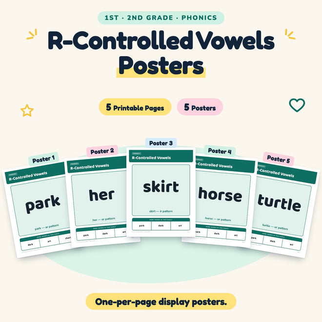 5 R-Controlled Vowels Posters — cover