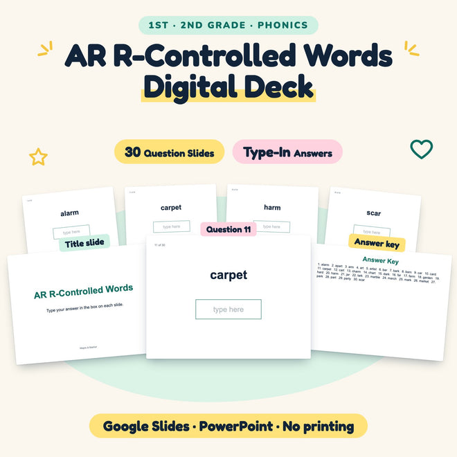 AR R-Controlled Words Digital Activity | 1st–2nd Grade — cover