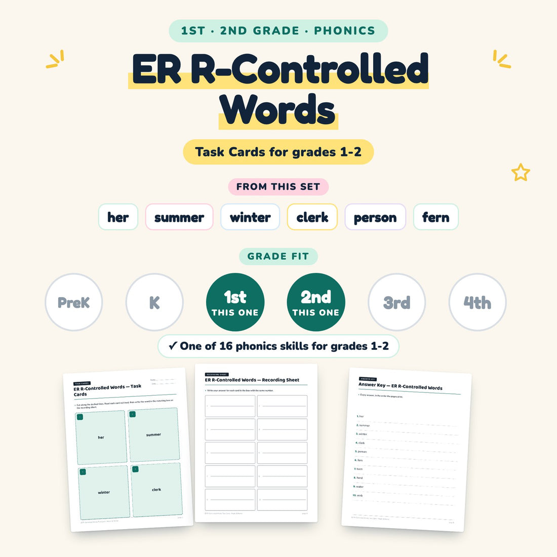 ER R-Controlled Words: skill and grade fit