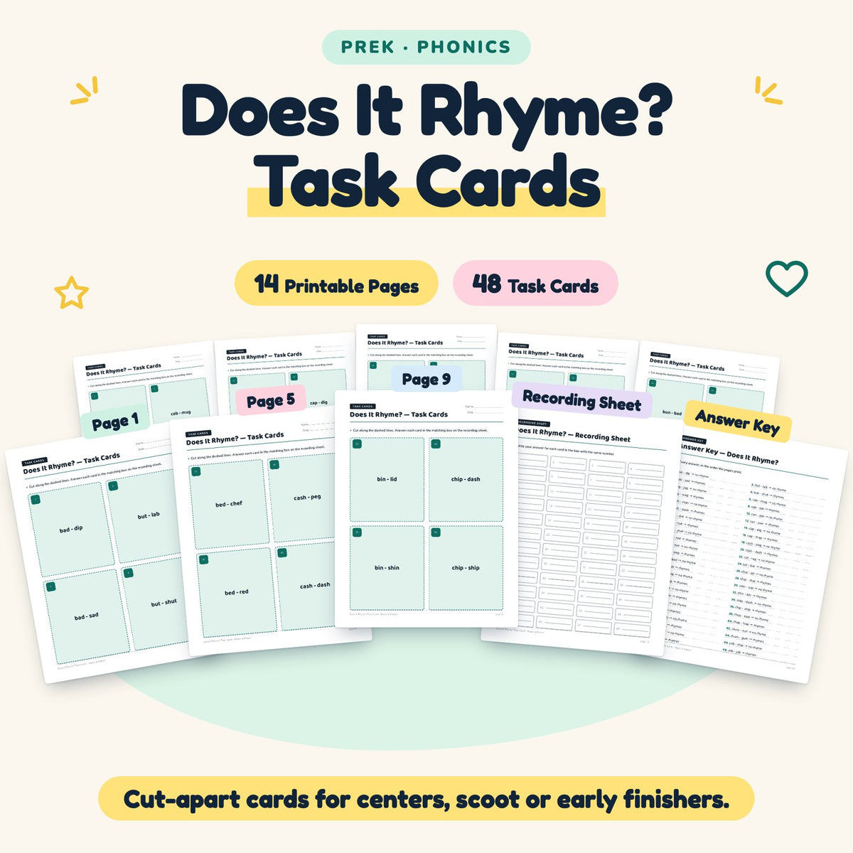 48 Does It Rhyme? Task Cards — cover