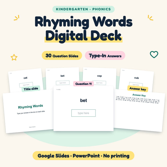 30 Question Rhyming Words Digital Deck — cover