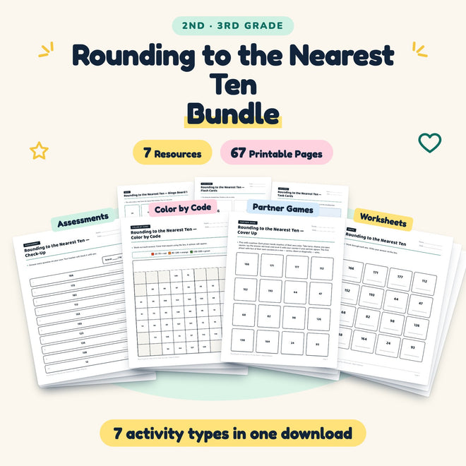 67 Page Rounding to the Nearest Ten Bundle — cover