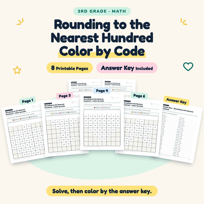 8 Rounding to the Nearest Hundred Color by Code — cover