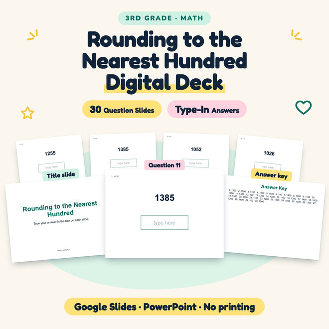 Rounding to the Nearest Hundred Digital Activity | 3rd Grade — cover
