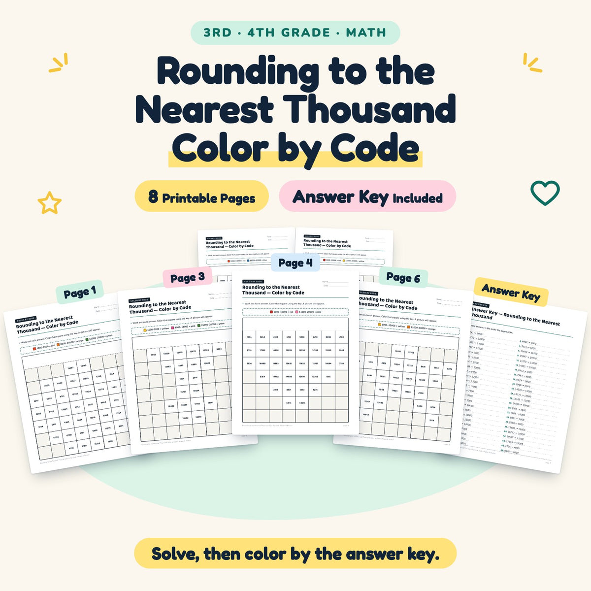 8 Rounding to the Nearest Thousand Color by Code — cover
