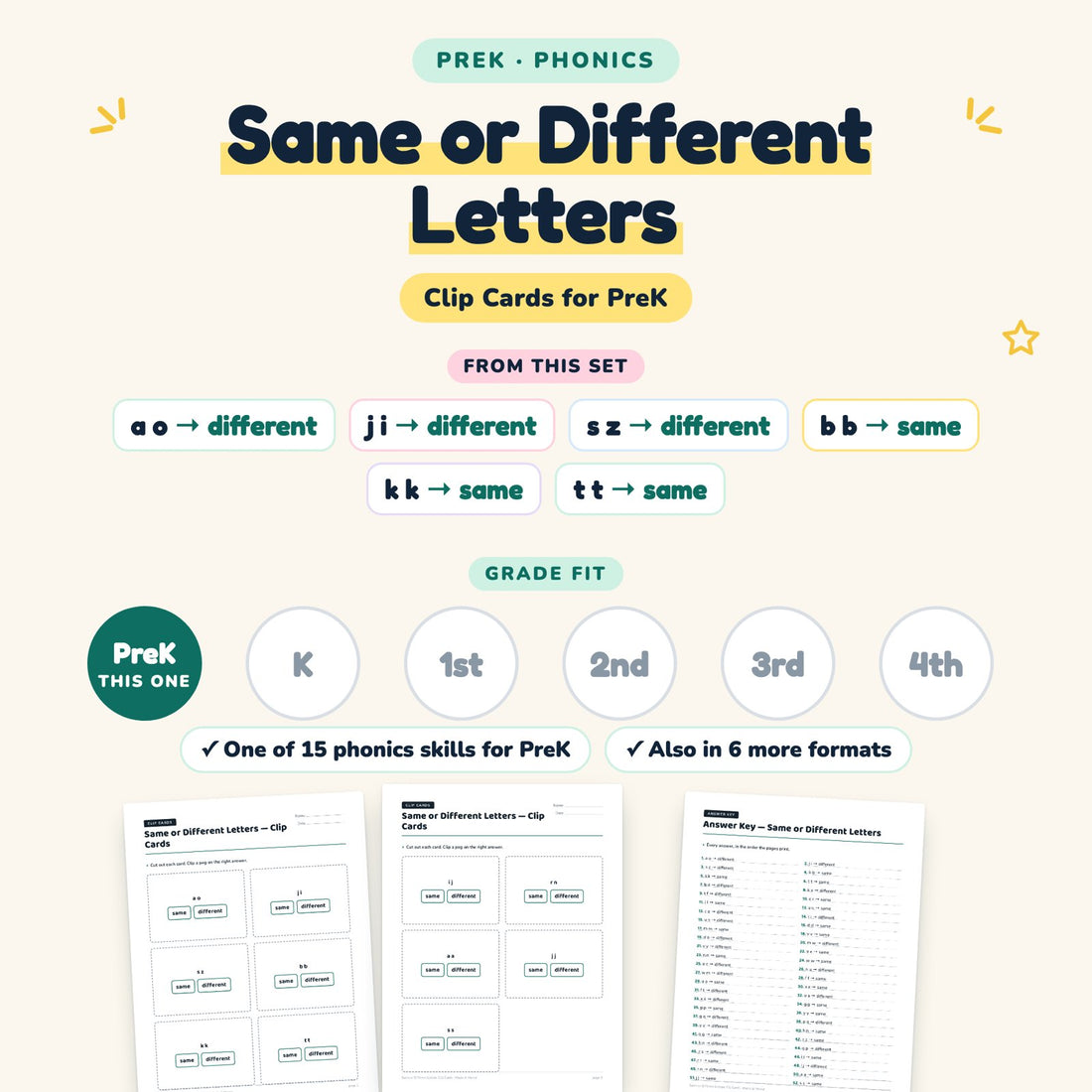Same or Different Letters: skill and grade fit
