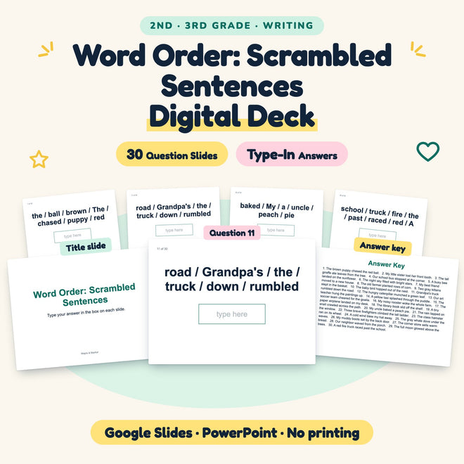 30 Question Word Order: Scrambled Sentences Digital Deck — cover