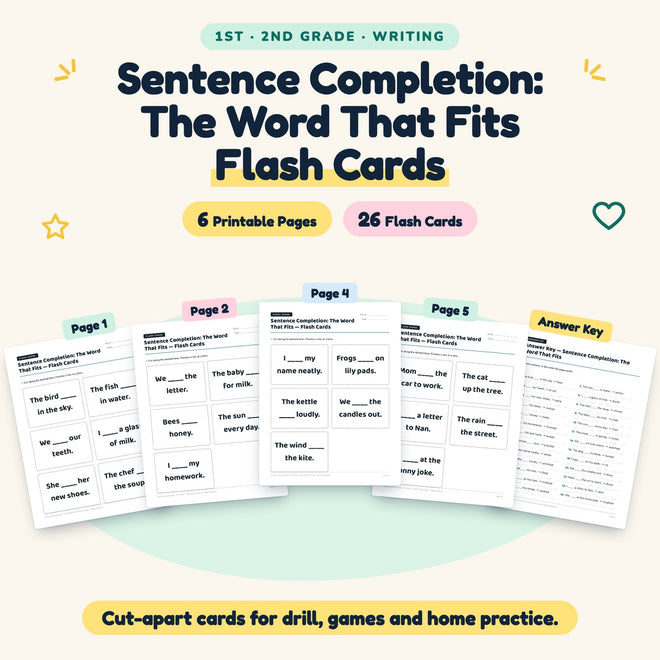 26 Sentence Completion: The Word That Fits Flash Cards — cover
