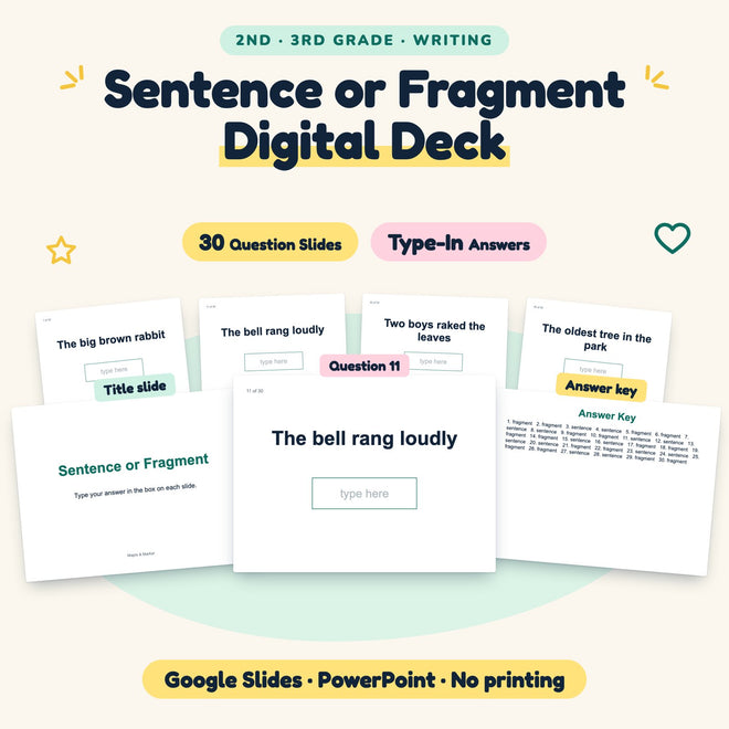30 Question Sentence or Fragment Digital Deck — cover