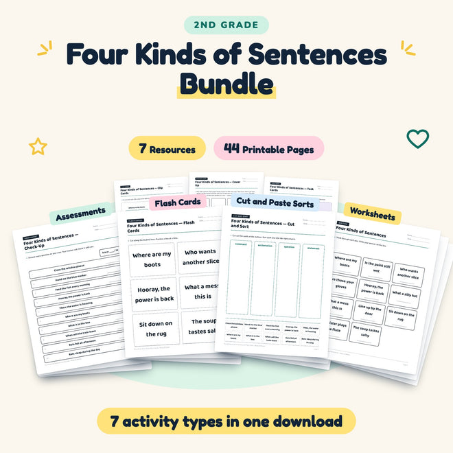 44 Page Four Kinds of Sentences Bundle — cover